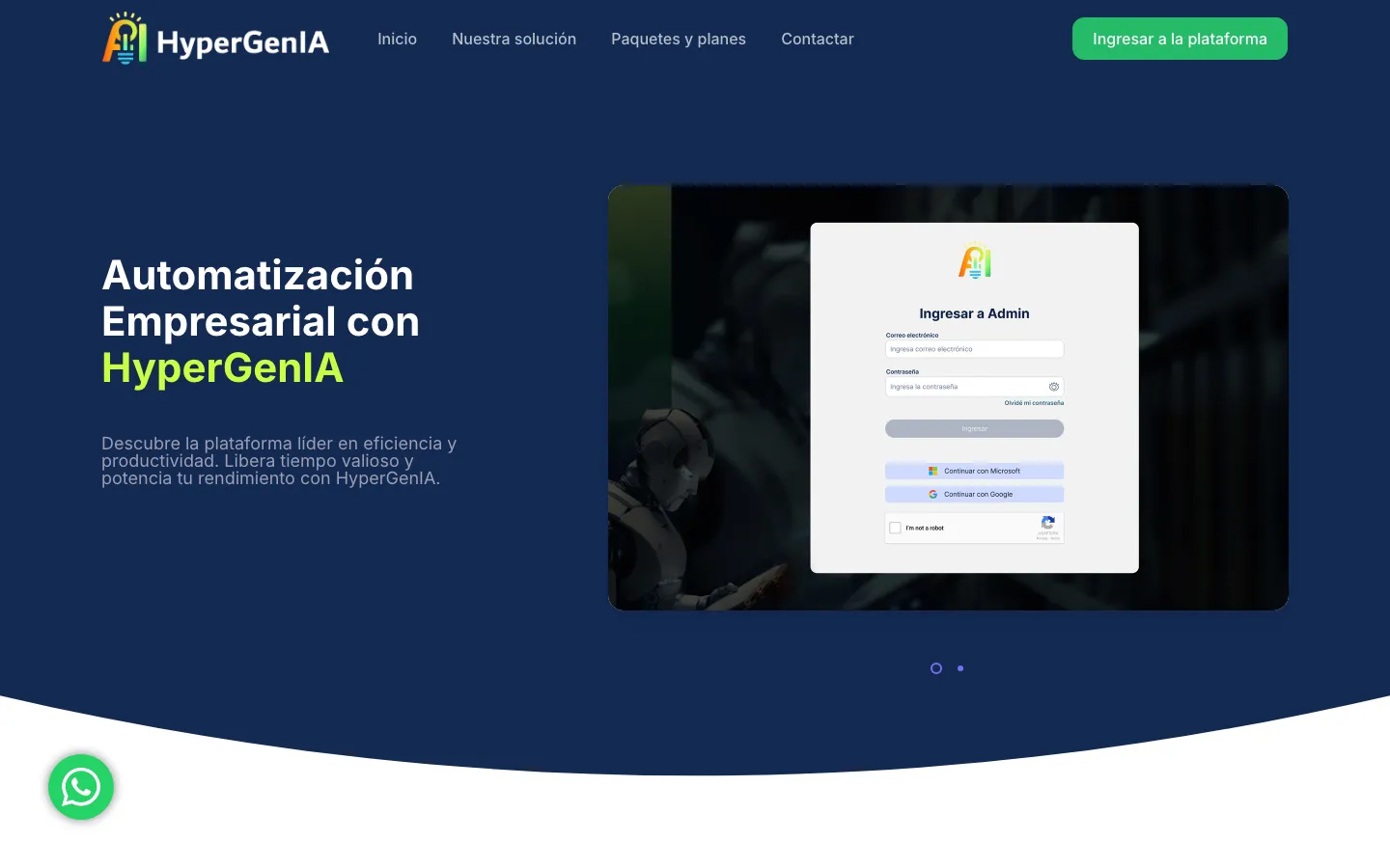 Captura de pantalla de hypergenia.com.co